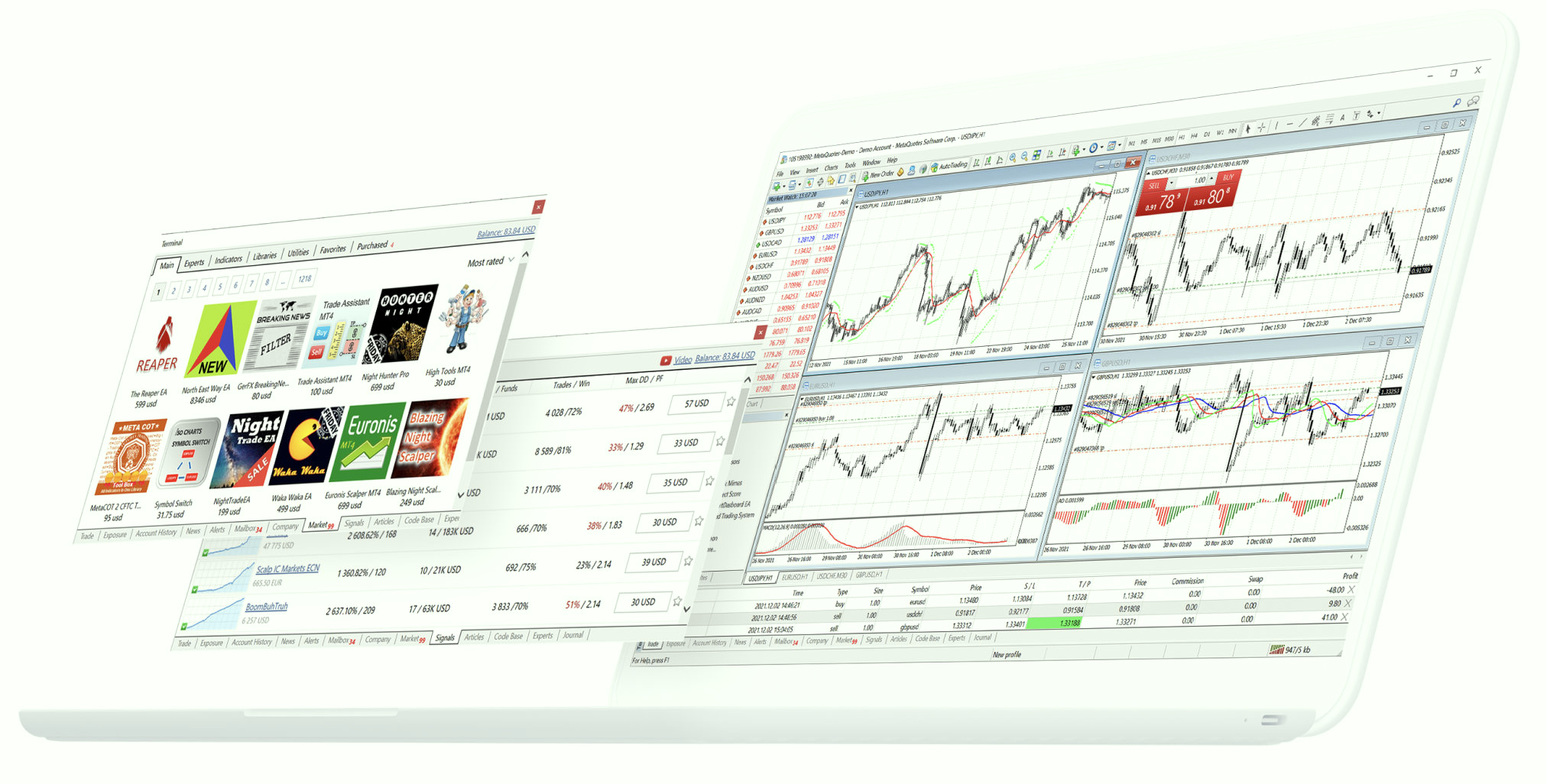 MetaTrader 4 桌面端交易终端展示