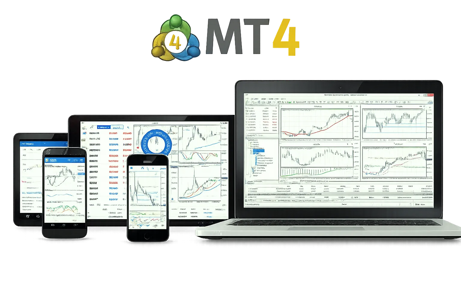 MetaTrader 4 交易平台图表与订单界面